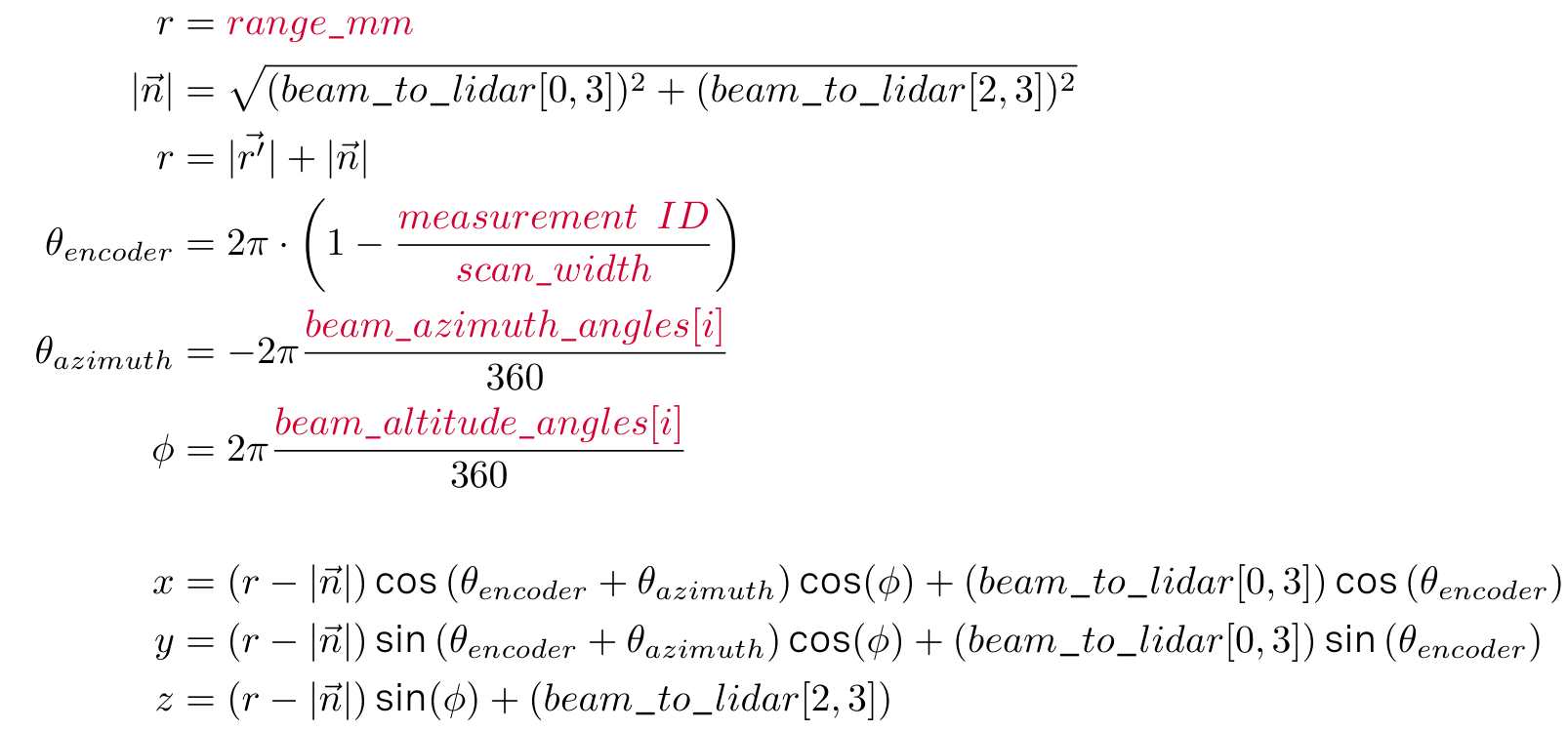 图3:从距离得到xyz坐标的计算过程